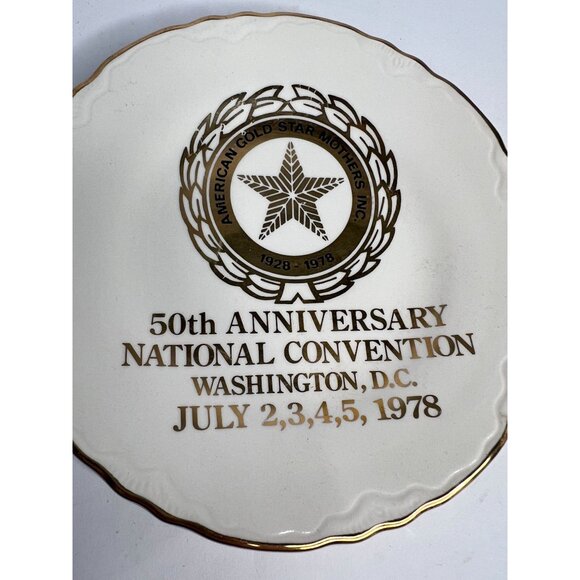 Vintage Collectible American Gold Star Mothers 50th Anniversary Plate 1978 Washi - Picture 9 of 13